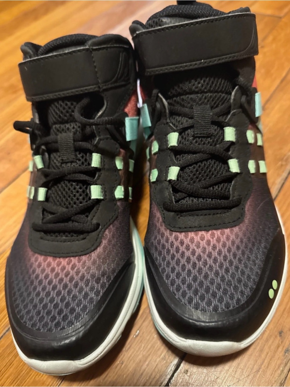Women’s Ryka Black and Pink Athletic Sneakers with Mint Accents
